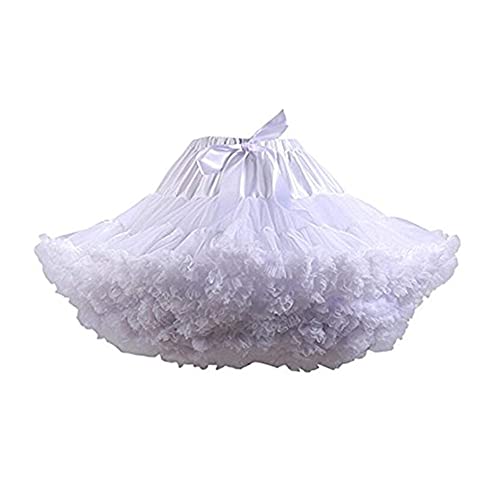 Homipooty Damen Elastische Taille Tüll Petticoat Tutu Party Mehrschichtiger Puffy Cosplay Rock Unterrock, Länge 40 cm,...