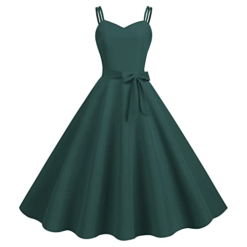 Piratenkostüm Damen Partykleid Damen Sommerkleid Knielang 50Er Jahre Rockabilly Einfarbig Spaghettiträger Kleid Lang...