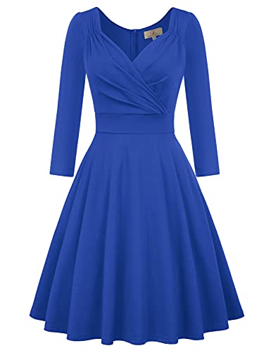 GRACE KARIN 50s Kleid Rockabilly 3/4arm Partykleid Damen Vintage Kleider 50er Jahre Partykleider CL646-5 M