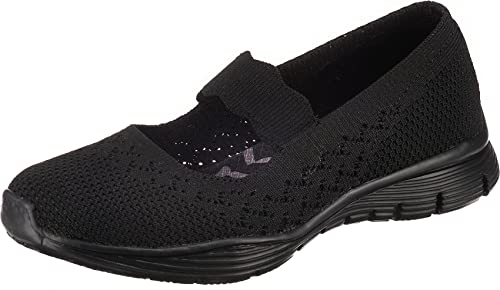 Skechers Damen Seager - Power Hitter Mary Jane Halbschuhe, Schwarz, 38 EU