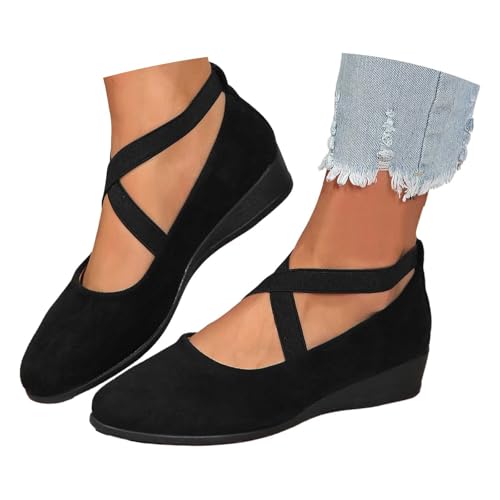 Slingback Pumps Flach,Balerinaschuhe Damen Schuhe Flache Bequeme Freizeit Pumps Schuhe Orthopädische Sommer Passform...