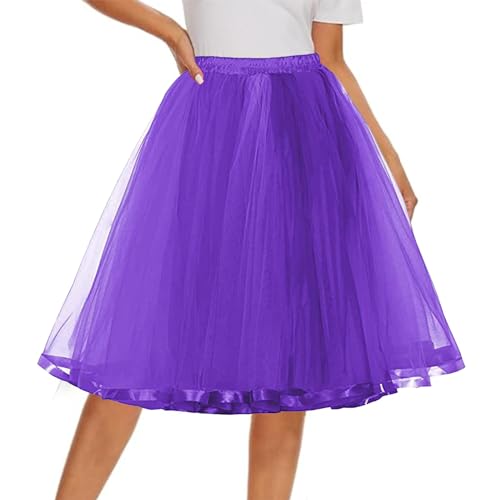 Karneval Kostüm Damen Lichter Tüllrock Elastische Minirock Ballettrock Midirock Rockabilly Regenbog-Rock Reifrock...