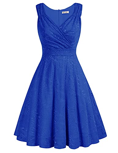 cocktailkleid v Ausschnitt Elegante Kleider Spitze Petticoat Kleid 50er Jahre Swing Kleid CL645-4 XL
