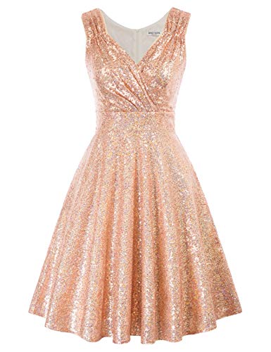 GRACE KARIN 50s Kleid Rockabilly ärmellos Partykleid Damen Vintage Kleider 50er Jahre Partykleider CL1061-9 M