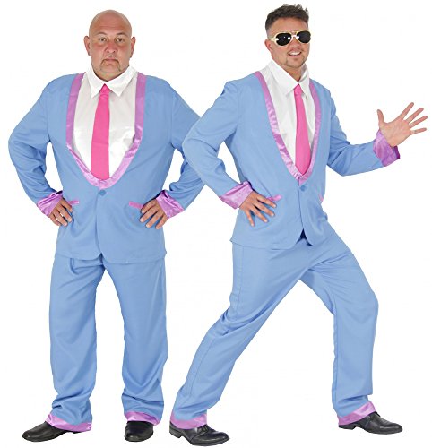 Foxxeo Blauer 50er Jahre Anzug für Herren Kostüm für Rock in Roll Motto-Partys Disco Teds Ted Cosh Boys Größe M